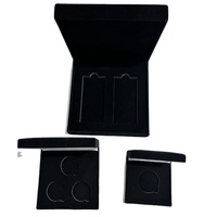 Grande boîte carrée de dalles de pièces de monnaie de velours de 19*19cm Flocking Medallions Badge Box