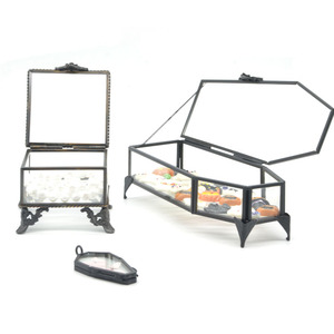 หนึ่งในของขวัญที่ดีสำหรับแม่! กล่องใสเครื่องประดับทรงกล่องใส่แหวนทรงลูกบาศก์ทำจากทองเหลืองทรงกล่องใส่เครื่องประดับทรงโลงศพสีดำ - Product Image 5