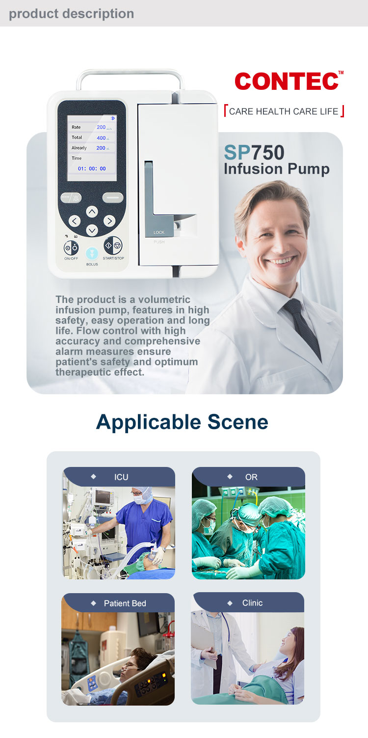 CONTEC SP750 medical hospital icu volumetric infusion pump iv infusomat infusion pumps hospital