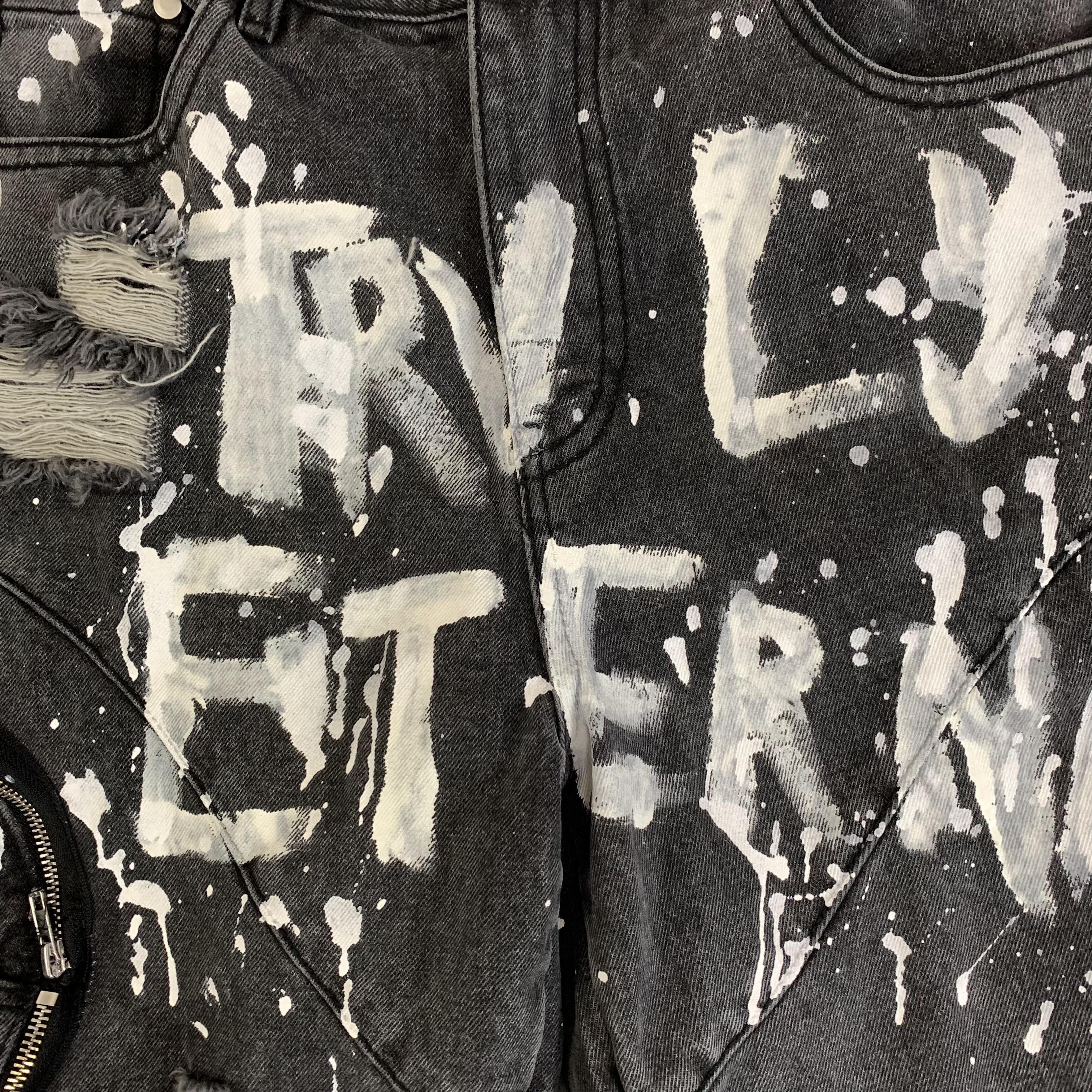DENIMGUYS Men Streetwear Jorts - Custom Graffiti Paint
