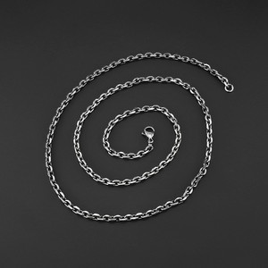 Collier chaîne biseautée en acier inoxydable, ton argent antique, bijou unisexe, accessoire cadeau - Product Image 5