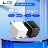 Chargeur rapide PD 20W en nitrure de gallium (GaN) Type-C à port unique, ignifuge, multi-protection, entrée 110~240V, pour téléphones Android