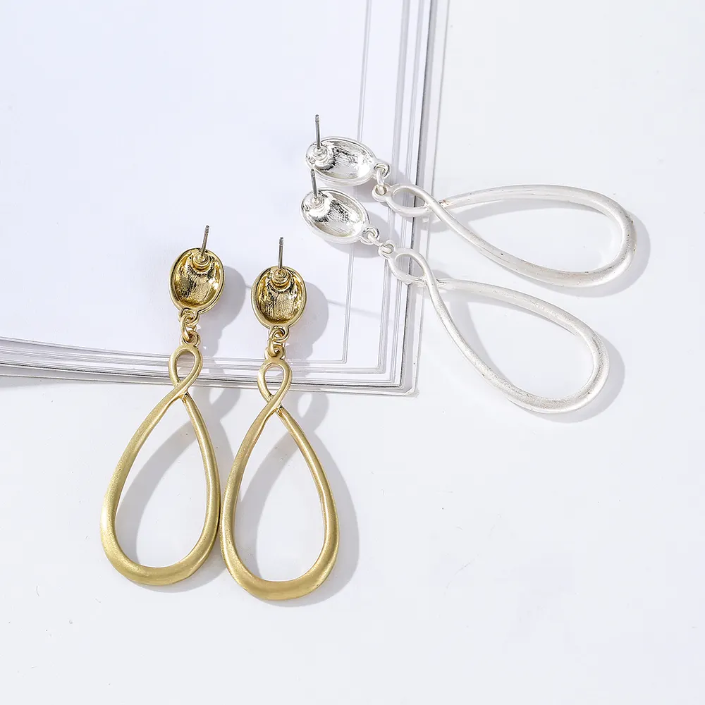 TongLing Earring Alloy Silver 2022 Fashion Jewelry Alloy 8 Shape Hoop Drop Dangle Earring For Women