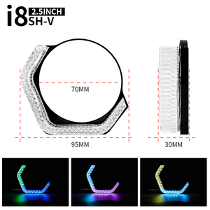 Projecteur bi-LED I8 avec anneaux lumineux RGB en cristal, contrôle par application, lumière colorée pour la rénovation des phares de voiture - Product Image 6