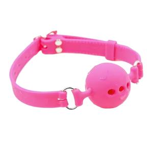 Balle de bouche en silicone respirante colorée en cuir pour chien, avec sangle en PU, jouet de bondage SM, accessoire de fétichisme et de retenue - Product Image 5