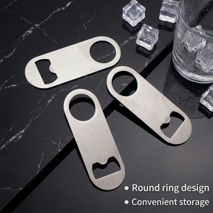 Stainless Steel Bottle Opener with Ring, Brushed Finish Bar Tool for Promotional Gifts, Kitchen Party & Restaurant Accessories - Product Image 3
