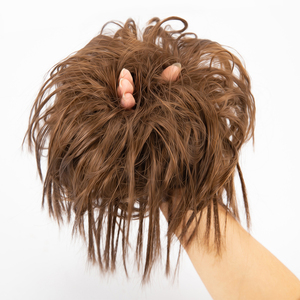 Banda elástica rizada barata para mujer, postizos de alta calidad, pelo sintético, moño desordenado - Product Image 4