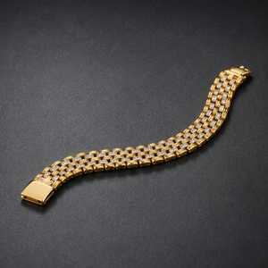 22K Gold Diamond Designer <b>Bracelet</b> for Men and Women Luxury Chain <b>Bracelet</b> Elegant Wedding Party Wear Jewelry - Product Image 1
