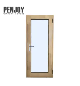 Penjoy Wood Doors Design Customized Aluminum Clad Wood Passive House Triple Glazed Doors