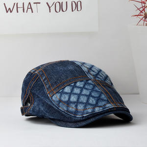 Vente en gros Personnalisé Hommes et Femmes Extérieur Décontracté Mode Denim Ivy <span class=keywords><strong>Chapeaux</strong></span> Béret Chapeau Journal Garçon Chapeau - Product Image 2