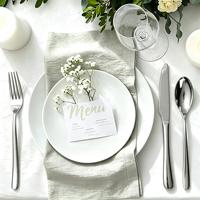 Ensemble de couverts modernes en acier inoxydable 4 pièces (couteau, fourchette, cuillère, cuillère à café) pour mariages, restaurants et hôtels
