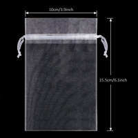 Recyclable Argent Bleu Rose Blanc Emballage Cadeau Bonbons Cordon ruban Pochette Organza Sac Avec Taille Personnalisée Logo Couleur