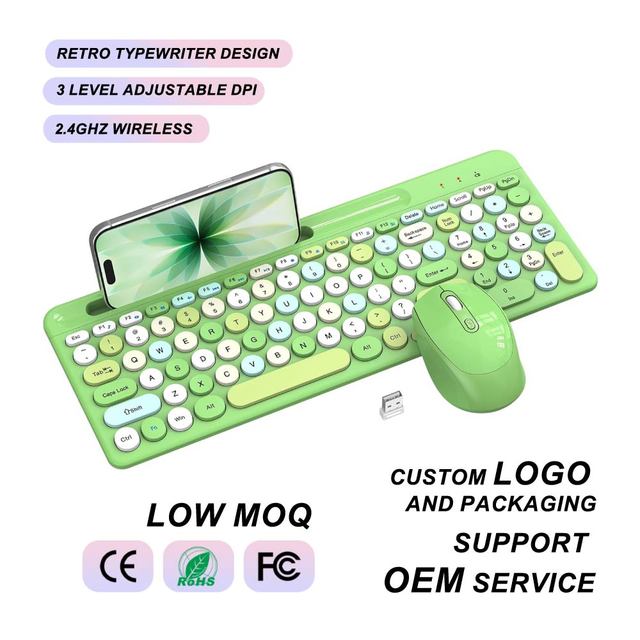 Wireless 100-Key Colorful Keyboard Mouse Combo Ergonomic Design 2.4GHz USB Numeric Keypad for PC/Desktop & Laptop in Stock
