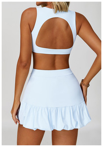 Ensembles personnalisés pour femmes Ensemble de jupes de sport respirantes à séchage rapide Combinaison de yoga et de fitness <span class=keywords><strong>nue</strong></span> pour la course à pied, le vélo et les activités de loisirs - Product Image 4