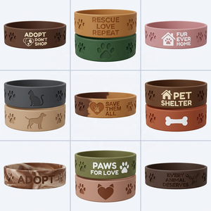 Braccialetto in silicone personalizzato per la soccorso degli <span class=keywords><strong>animali</strong></span>, a forma di zampa fustellata, con stampa a rilievo, all'ingrosso per adozioni in animaliadi e omaggi per fiere di adozione - Product Image 1