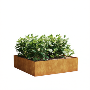 Fioriera rialzata in acciaio Corten 36x24x12 pollici, design moderno per uso esterno in giardino - Product Image 1