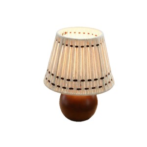 Table Lamp With Ceramic Base E27 Led Light Source Switch Control For Bedroom Study Desk <b>Nightlight</b> Warm Lighting - Product Image 5