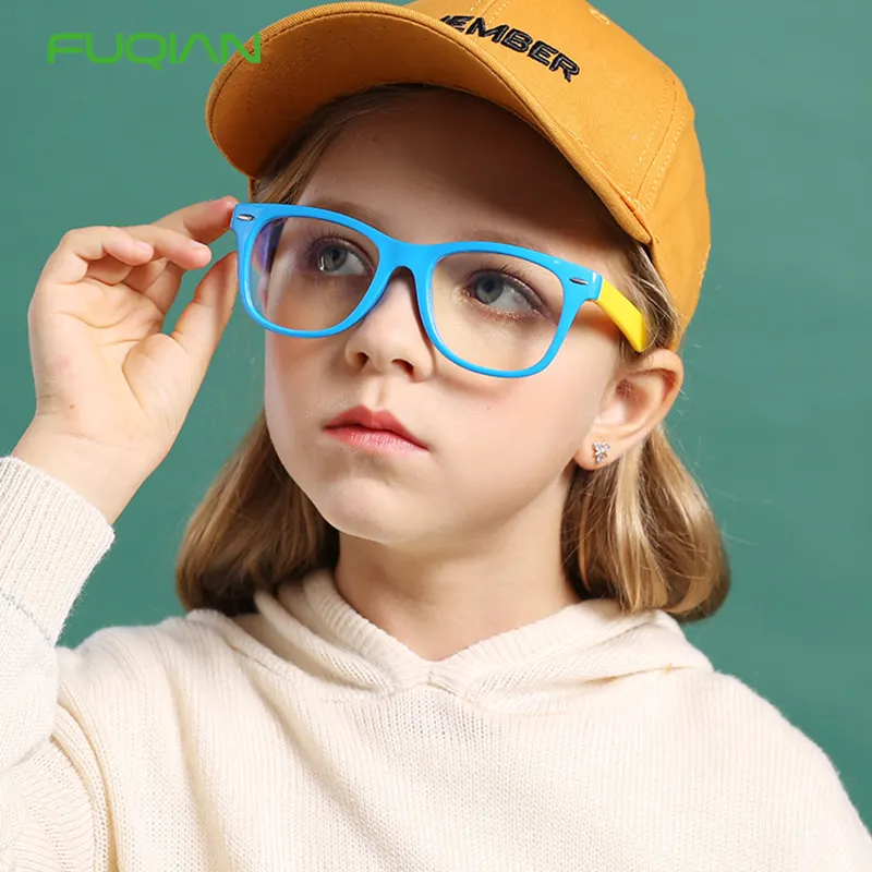 फैशन लड़कों लड़कियों कंप्यूटर Eyewear स्वस्थ सामग्री सिलिकॉन विरोधी नीले प्रकाश चश्मा बच्चों के बच्चों के लिए