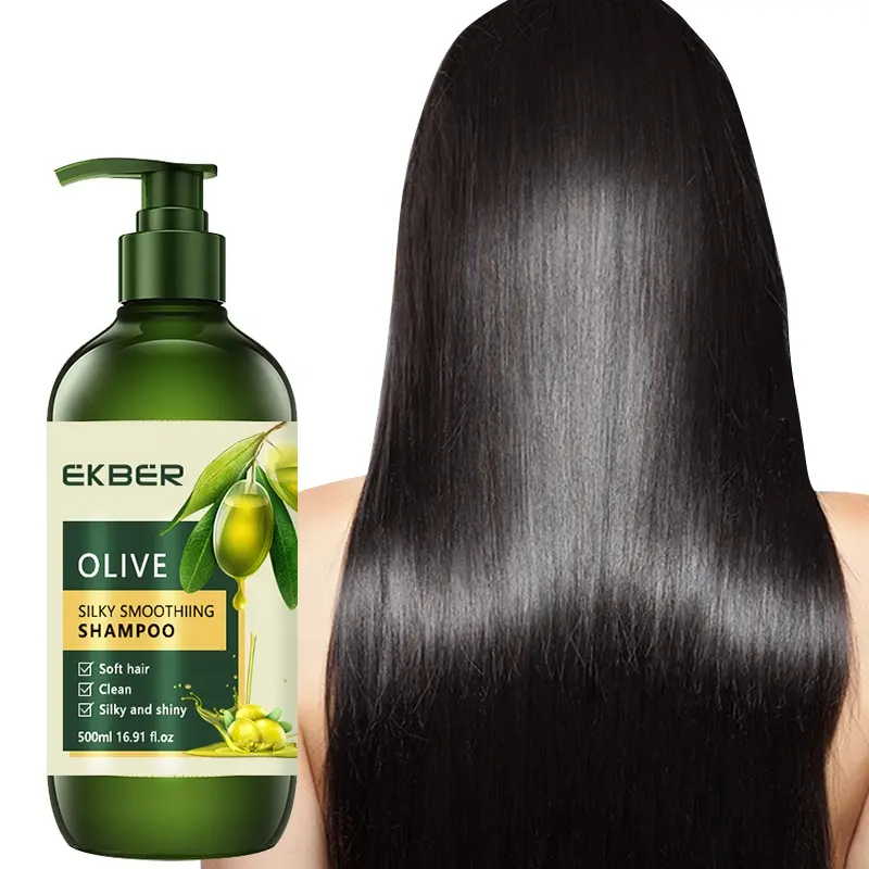 Personalizza Logo vendita calda efficace pulizia capelli morbidi Shampoo idratante per capelli con olio d'oliva e Shampoo all'olio di oliva Cocoyl