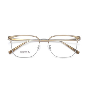 Monturas de Gafas Premium de Metal Rectangulares 8135 54-18-148, Montura Completa, Lentes Reemplazables, Unisex, Lentes de Resina - Product Image 1