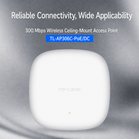 Point d'accès sans fil TP-Link TL-AP306C-PoE/DC 300 Mbps pour plafond, 2,4 GHz, 2x2 MIMO, PoE, pour couverture réseau hôtels, écoles, bureaux