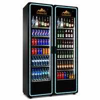 Jinfugui Porte en verre commerciale Double température Affichage des boissons Refroidisseur 450L vertical Boisson Réfrigérateur