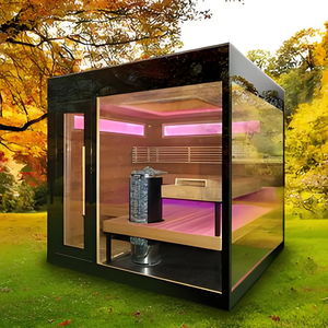 La mejor venta de ducha al aire libre infrarrojo lejano con hecho a medida 4 personas Sauna moderna con cedro rojo y Hemlock Paneles de control - Product Image 2