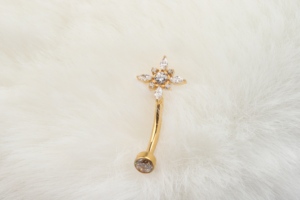 Ensemble de bijoux de <span class=keywords><strong>piercing</strong></span> corporel en titane F136 plaqué or <span class=keywords><strong>avec</strong></span> zircon 5A pour le <span class=keywords><strong>nombril</strong></span>, idéal pour fiançailles, mariage, fête ou cadeau - Product Image 5