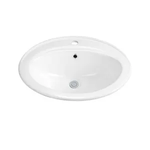 Klasik desain AS 22 inci oval porselen basin sanitasi lavabo perabot kamar mandi semi konter wastafel wastafel