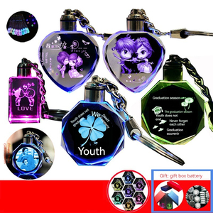 <span class=keywords><strong>Pas</strong></span> <span class=keywords><strong>cher</strong></span> en gros cristal porte-clés personnalisé 3d laser gravure cristal artisanat porte-clés Led pour les cadeaux de Noël - Product Image 4