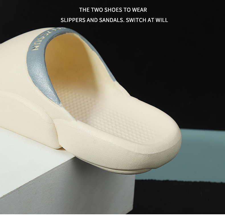 Men's Thick Sole Indoor Bathroom Anti-slip PVC Slippers Women Summer Slides Shoes