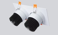Downlight carré de plafond encastré à double tête 12W 15W Downlight LED Spot LED réglable