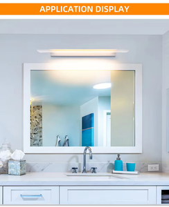 Minimalist LED Wall Lamp Over <b>Mirror</b> Waterproof Bathroom Light Fixture Warm White 3500K Aluminum Body Surface Mounted - Product Image 6