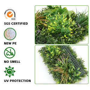 P169 ديكور المنزل الاستوائية فو النباتات أوراق الخضرة سياج خلفية جدار العشب الاصطناعي - Product Image 5