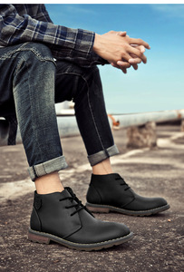 2026 summer Men's Leather Ankle <b>Boots</b>-Waterproof & Anti-Slippery Handmade Outdoor Mountaineering chukka <b>boots</b> - Product Image 4