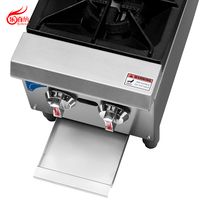 Cuisinière à gaz professionnelle à 2 brûleurs, cuisinière de comptoir en acier inoxydable GHP-2