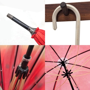 Traditional J Shape Handle Manual Open Strong Windproof 23 Inch Straight Rain <b>Umbrella</b> with Pongee Fabric and Watermelon Pattern - Product Image 4