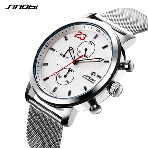 <span class=keywords><strong>Montre</strong></span> à quartz pour <span class=keywords><strong>homme</strong></span> SINOBI avec chronographe, cadran en verre et affichage à aiguilles, design élégant et unique, étanche - Product Image 1