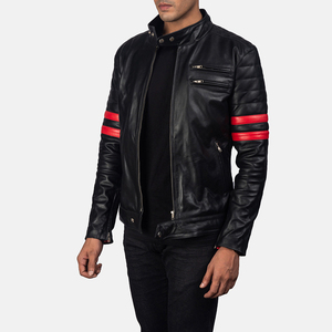 Veste en cuir sur mesure pour homme, style streetwear, coupe ajustée, décontractée, pour l'automne, vente en gros OEM - Product Image 4