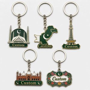 Porte-clés personnalisés en gros de haute qualité du Pakistan, pendentifs lieux emblématiques, design culture islamique, cadeau souvenir - Product Image 1
