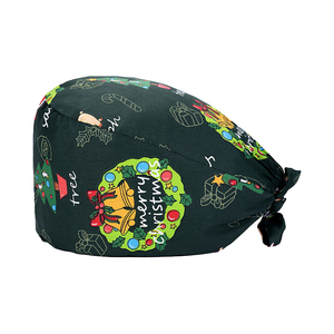 Cappello da Lavoro Regolabile con Fascia Elastica e Laccetti Posteriori, Berretto Chirurgico Natalizio alla Moda per Ospedale - Product Image 5
