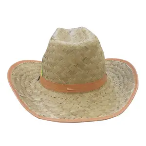 Wholesale Customized Logo Cheap Bulk Straw Sombreros Cowboy Hats for Promotion