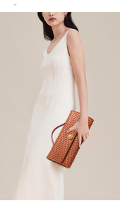 Sac à bandoulière pour femme, pochette accordéon haut <span class=keywords><strong>de</strong></span> gamme en PU tressé horizontal, pochette <span class=keywords><strong>de</strong></span> <span class=keywords><strong>soirée</strong></span> en polyester - Product Image 3
