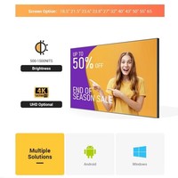 Afficheur numérique LCD 43'' 49'' 55'' avec CMS intégré, OEM, télécommande 1 an pour affichage publicitaire et orientation en centre commercial, intérieur/extérieur