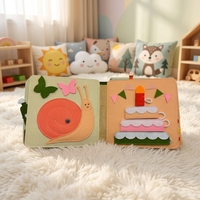 Tableau d'activités Montessori en feutre pour tout-petits, entraînement aux compétences de vie de base, jouet sensoriel doux pour l'apprentissage