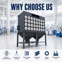 Collecteur de poussière à cartouche à haute efficacité à nettoyage automatique par jet pulsé, certifié CE, fabriqué directement par le fabricant OEM