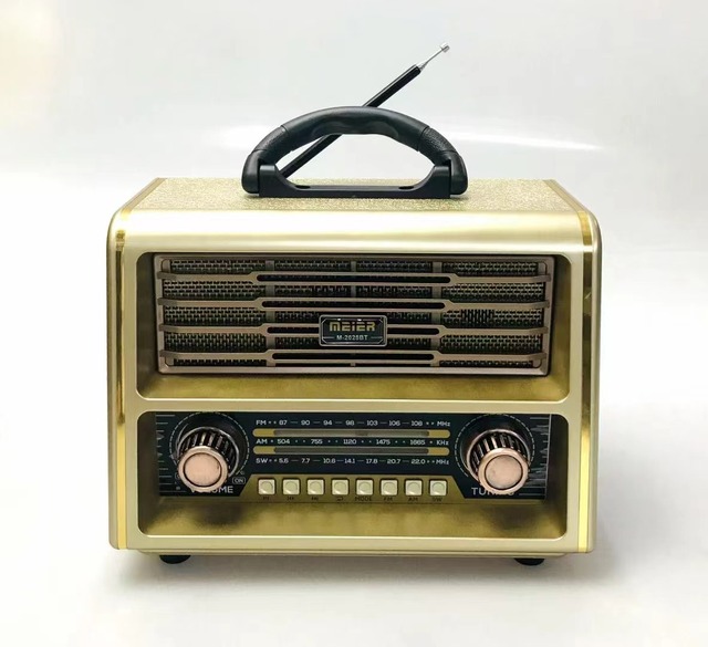 Meier M-2028BT Wooden Classic Style Retro Radio Am/fm/sw 3 Band With Usb Tf Slot Bt Speaker Vintage Radio