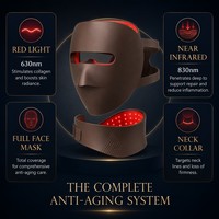 Masque facial et collier LED Photon en silicone de qualité alimentaire, double longueur d'onde rouge NIR, collagène anti-âge, luxe OEM