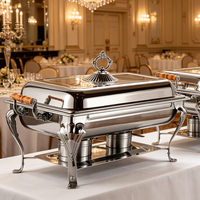 Catering-Buffet-Wärmer-Set Rechteckiger Edelstahl-Chafing-Dish mit Spiegelabdeckung Komplettes Chafing-Geschirr für Hotels und Restaurants