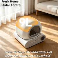 Litière pour chat autonettoyante OEM en gros avec capteur de poids, faible bruit, élimination des odeurs, contrôle par application pour maisons multi-chats, toilettes pour animaux de compagnie CE